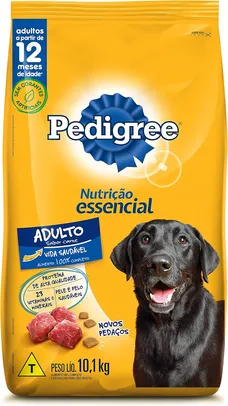 2 Ração PEDIGREE Nutrição Essencial Carne Para Cães Adultos 10.1kg + 1 Ração Úmida Pedigree Sachê Frango ao Molho para Cães Adultos de Raças Pequenas