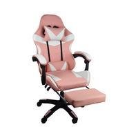 Cadeira Gamer Stillus Ergonômica, Retrátil, Reclinável, Descanso Para Pernas, Rosa Chiclete