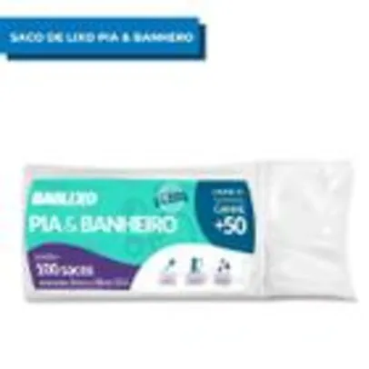 (Cliente Ouro) Sacos Para Lixo Pia &Banheiro 34cm x 38cm - Rolo com 100 Unidades