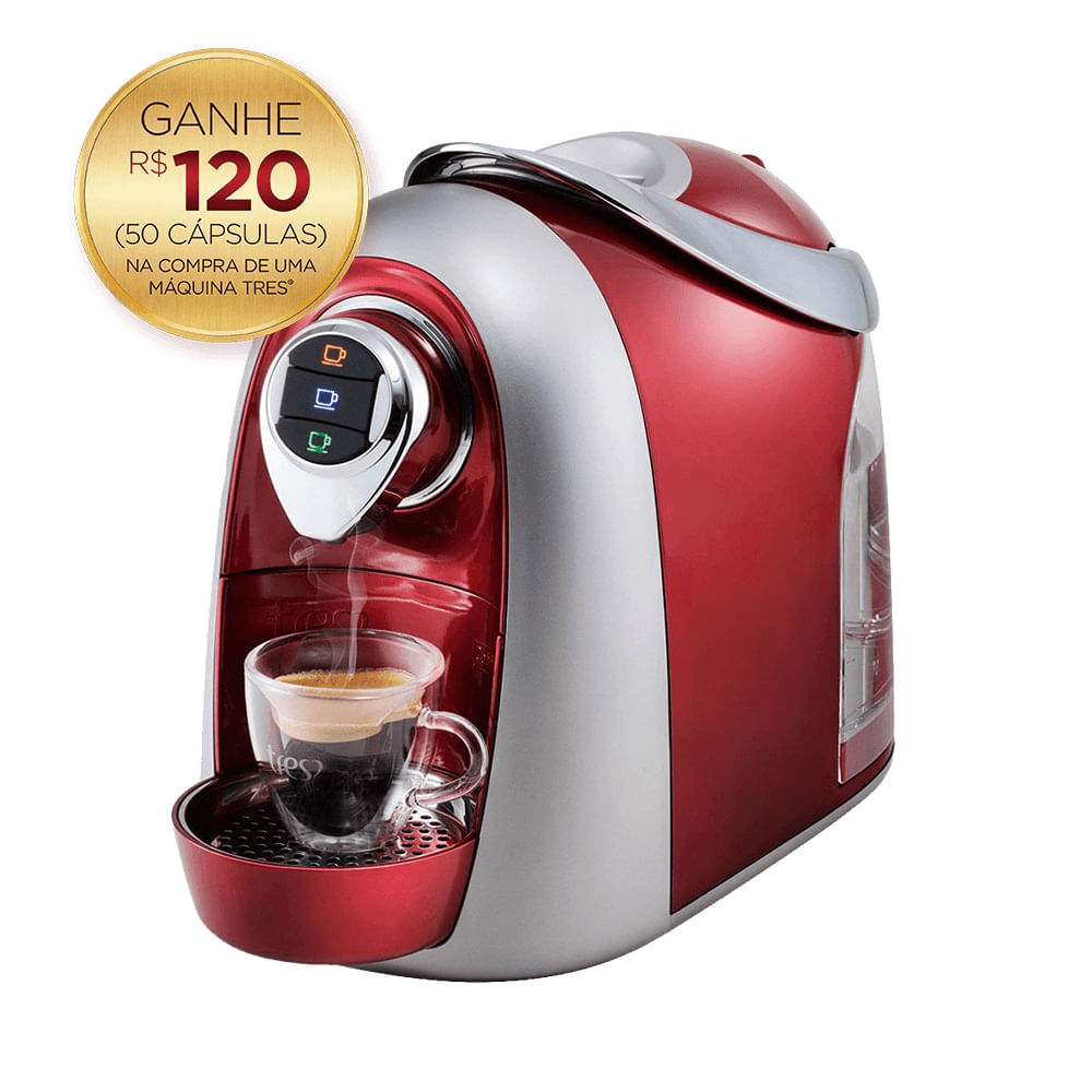 Cafeteira Espresso Modo Vermelha Automática - TRES 3 Corações