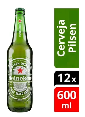 (Cliente Ouro) Cerveja Heineken Puro Malte Pilsen 600ml 12 unidades