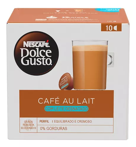 Café Au Lait Cápsula Desnatado Nescafé Dolce Gusto - 10 Unidades