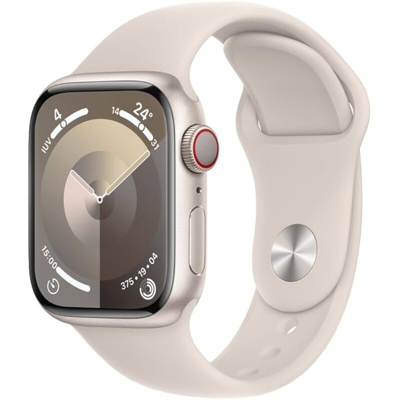 Apple Watch Series 9 GPS + Cellular Caixa estelar de alumínio 41 mm Pulseira esportiva estelar P/M