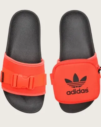 Chinelo Slide Adidas Originals Adilette Com Bolso Laranja 34/35