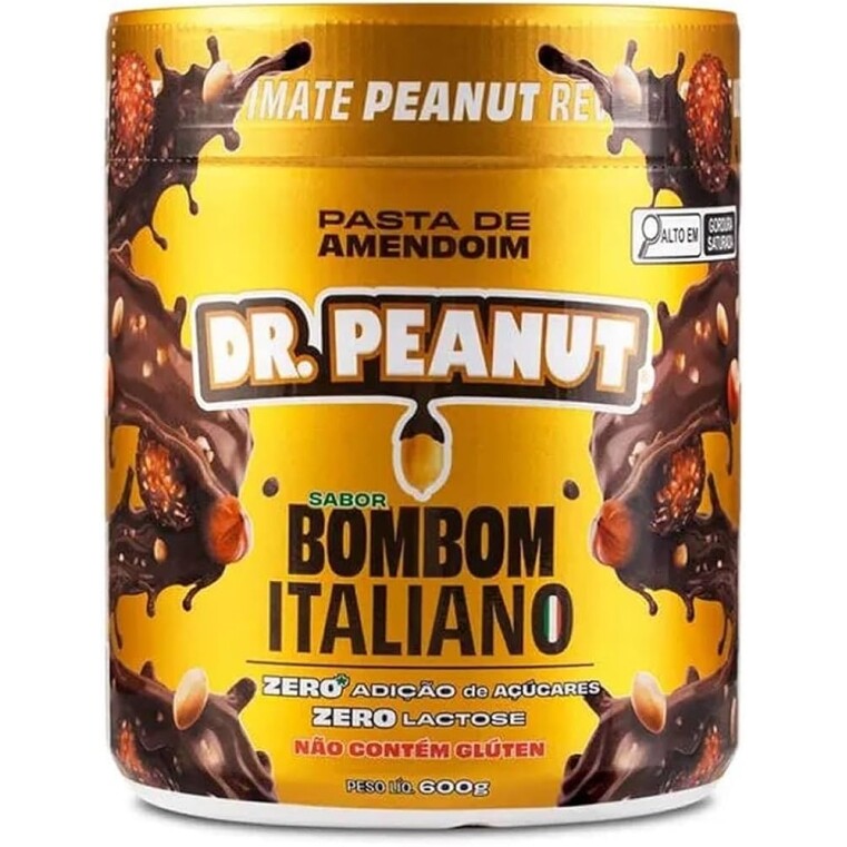 Pasta de Amendoim DR Peanut Bombom Italiano 600G - Com Whey Protein