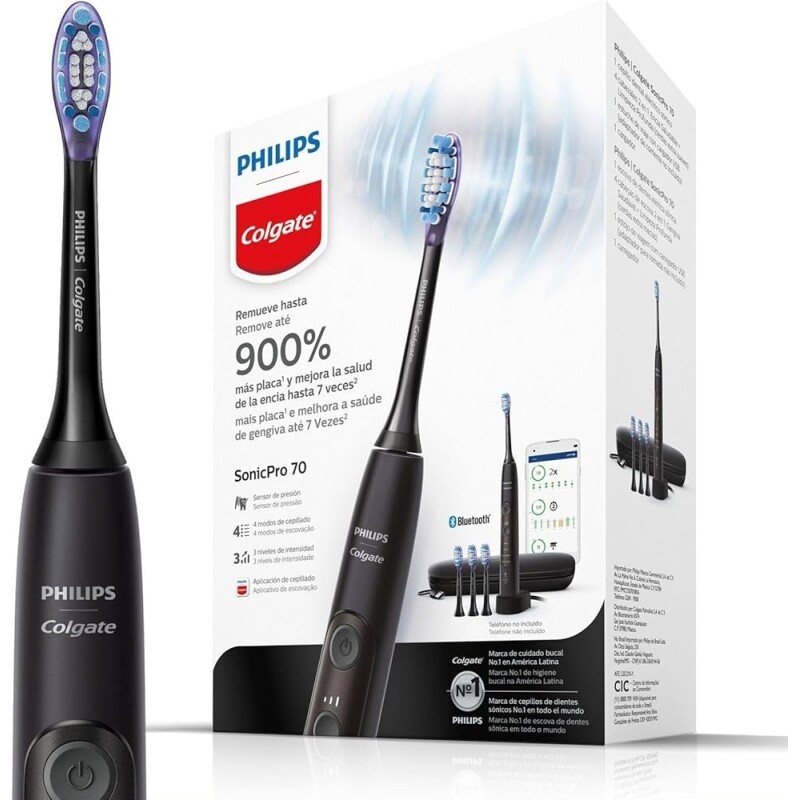 Colgate Escova De Dente Elétrica Philips Sonicpro 70 Recarregável Bivolt Tem 3 Refis