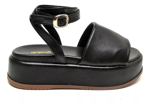 Sandália Plataforma Feminino Tamanco Dourado Original Dubuy