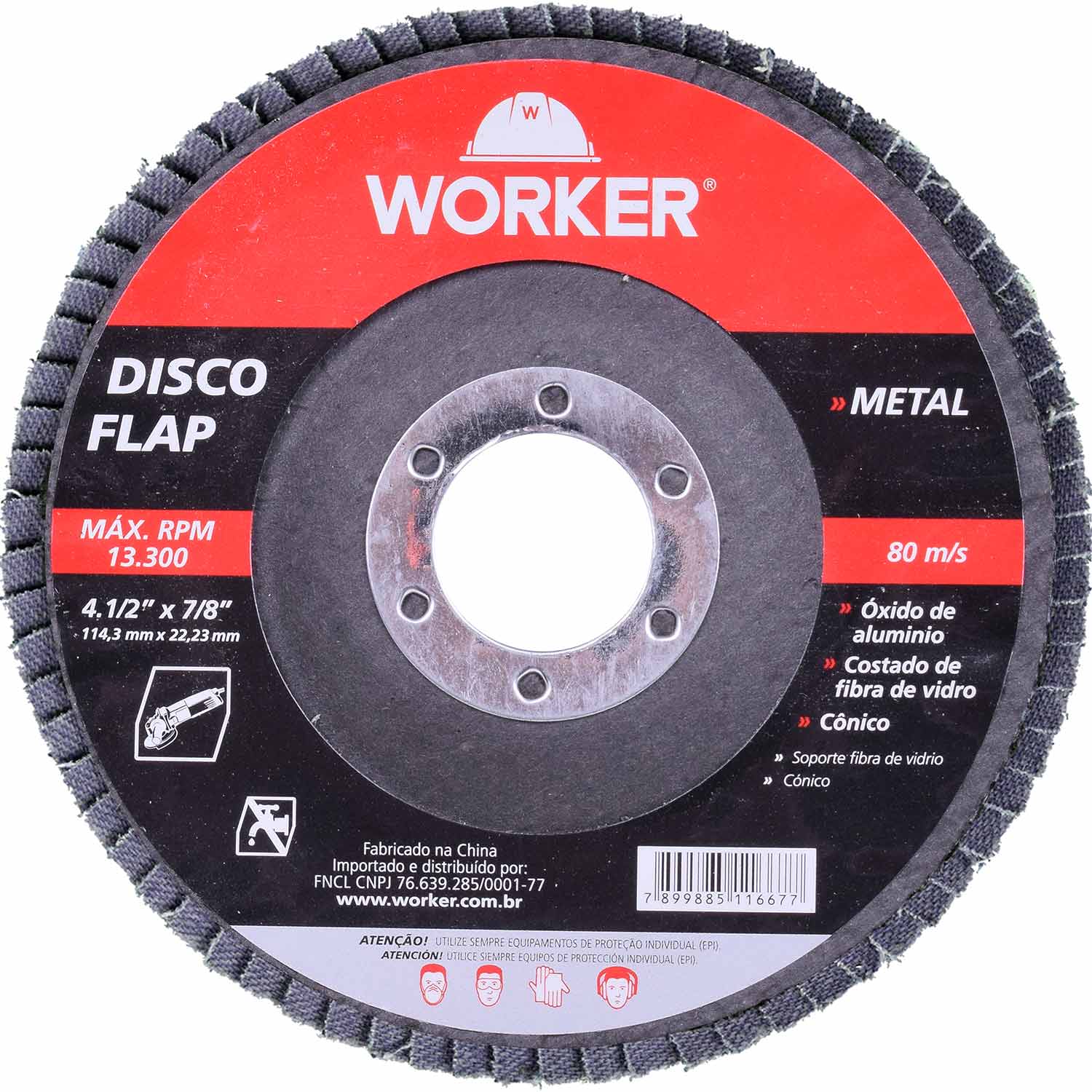 Disco Flap Curvo Para Metal 4.1/2" G40 Worker