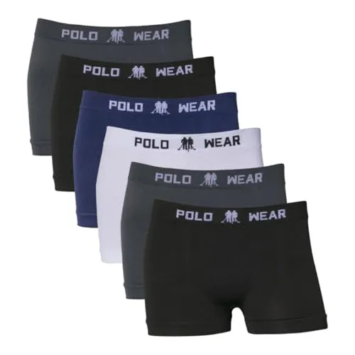 Kit 6 Cuecas Boxer Polo Wear Infantil Microfibra Sortido