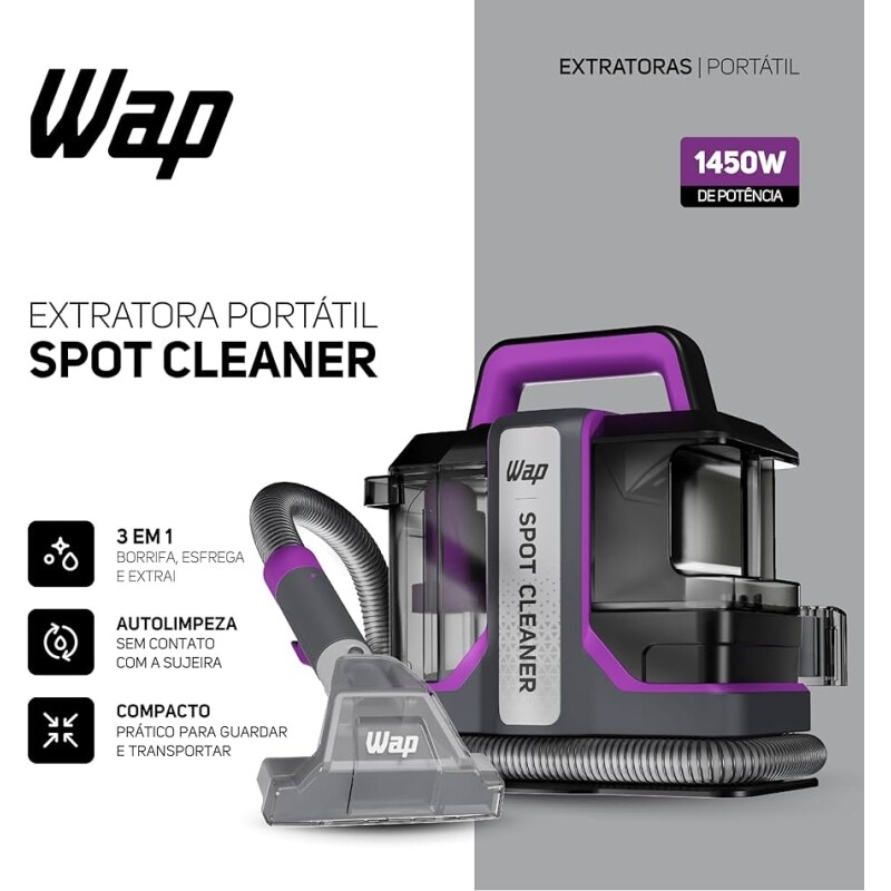 Extratora Portátil WAP Spot Cleaner W3 com Sistema de Autolimpeza 1450W 127V