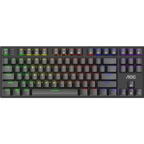 Teclado Mecânico Gamer AOC GK450 AOC Red Switch TKL US LED Rainbow Macro Manager