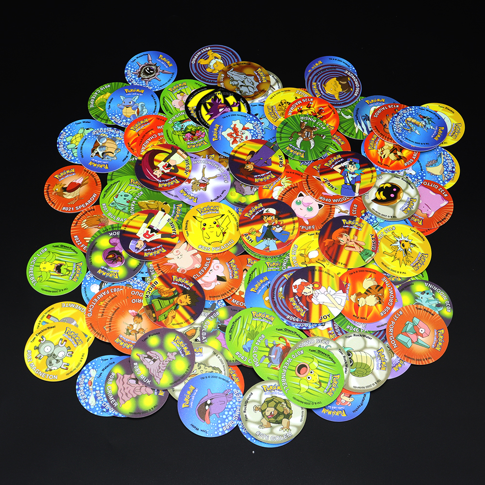 [Taxa Inclusa] Coleção de Tazos Pokemon Tap, Ronda, Pikachu, Pogs, Cheetos, Chipitaps, 1ª, 2ª Edição, 30pcs