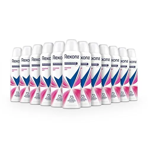 [ APP | PRIME | R$ 8,32 CADA ] Rexona 12 Unidades Desodorante Antitranspirante Aerossol Powder Dry 150ml