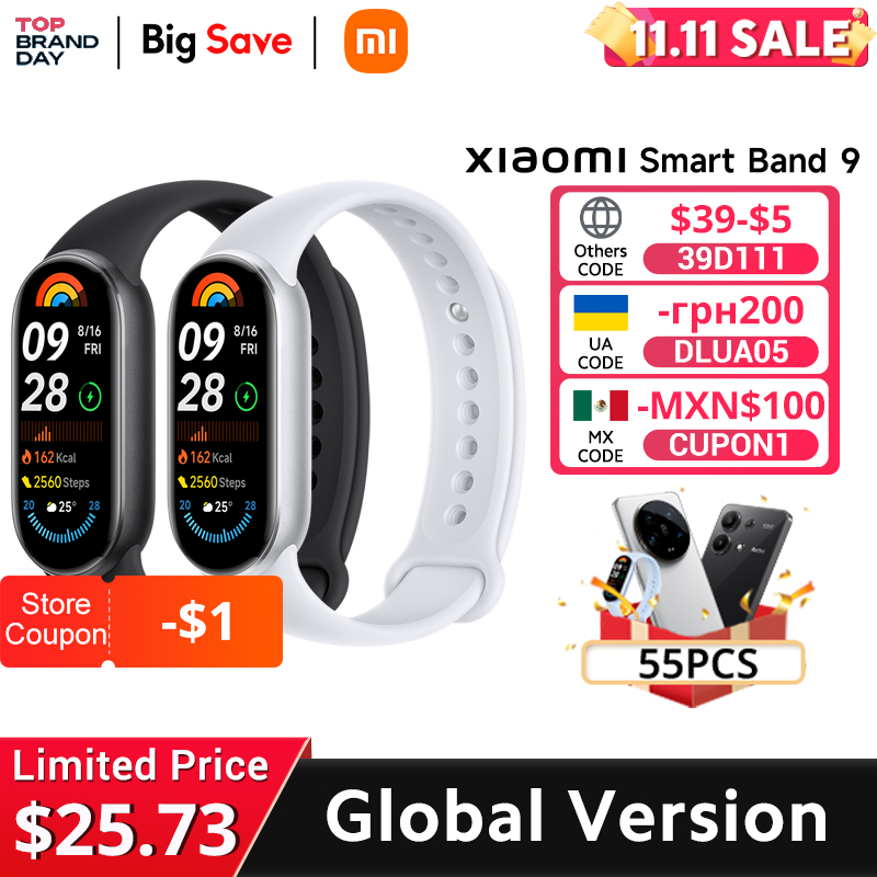 [Estreia mundial] Versão global Xiaomi Smart Band 9 Tela AMOLED de 1,62