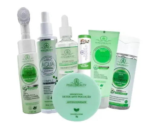 Kit Cuidado Facial Antioleosidade 7 Itens PhálleBeauty