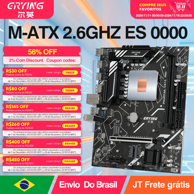 Kit I9 Placa Mãe Erying com Cpu I9 de 11gen 11900h