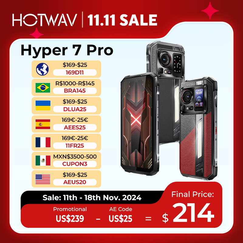 [Com Taxa] Smartphone HOTWAV Hyper 7 Pro Rugged 16/256GB