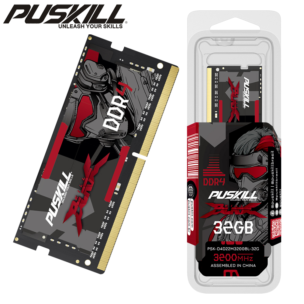 Memória RAM PUSKILL 16GB DDR4 3200mhz para Notebook e Mini PC