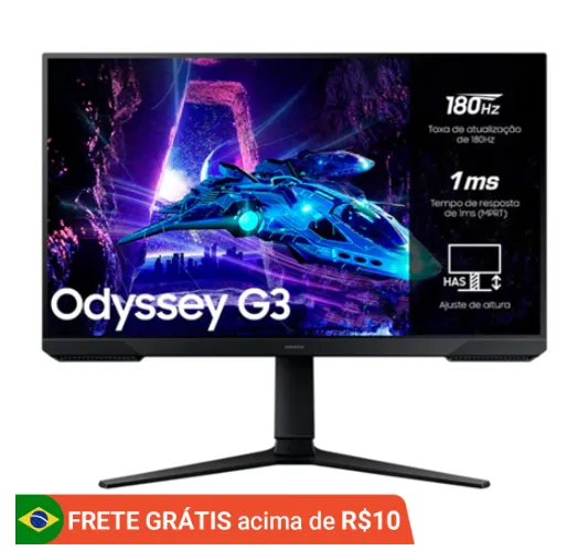 Monitor Gamer Samsung Odyssey G3 27" VA 180Hz 1ms FreeSync