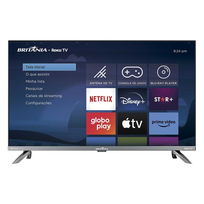 Smart TV Britânia 32" HD LED Dolby Áudio Roku TV - BTV32G7PR2CSGBLH