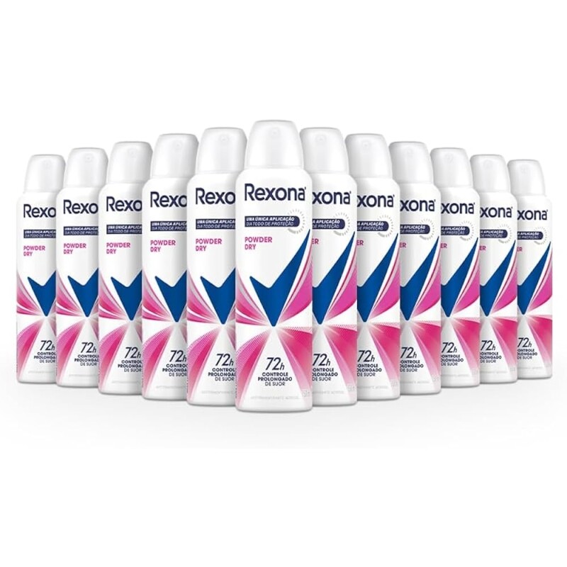 12 Unidades Desodorante Antitranspirante Rexona Aerossol Powder Dry 150ml