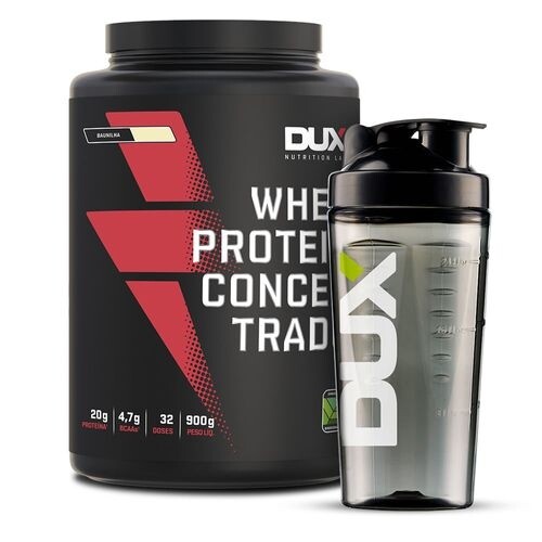 Whey Protein Concentrado Dux Nutrition 900g + Coqueteleira 800ml