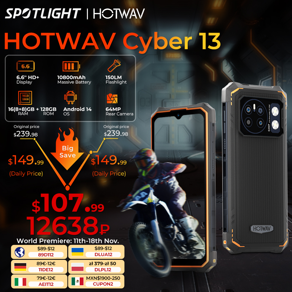 Smartphone HOTWAV Cyber 13 8GB de RAM 128GB de Armazenamento