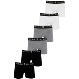 Kit 6 Cuecas Boxer Algodão Polo Wear Sortido