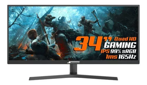 Monitor Gamer Superframe Vision Ultra 34 2.5k Ips 165hz 1ms Cor Preto