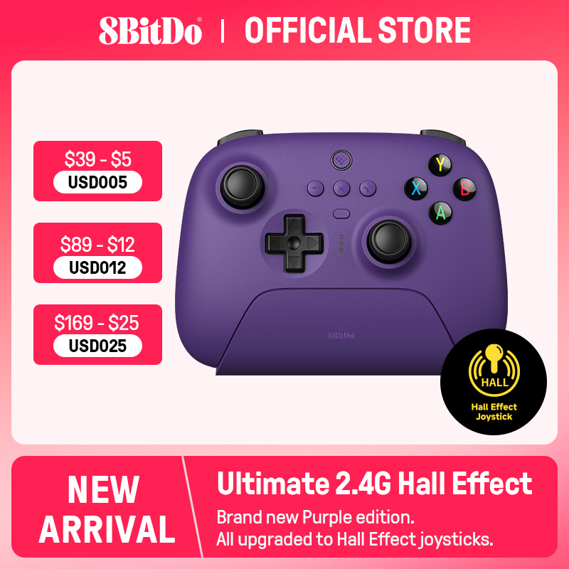 [R$215 ''MOEDAS''/TAXA INCLUSA] Controle Sem Fio com Dock de Carregamento 8BitDo Ultimate com Hall Effect #Aliexpress