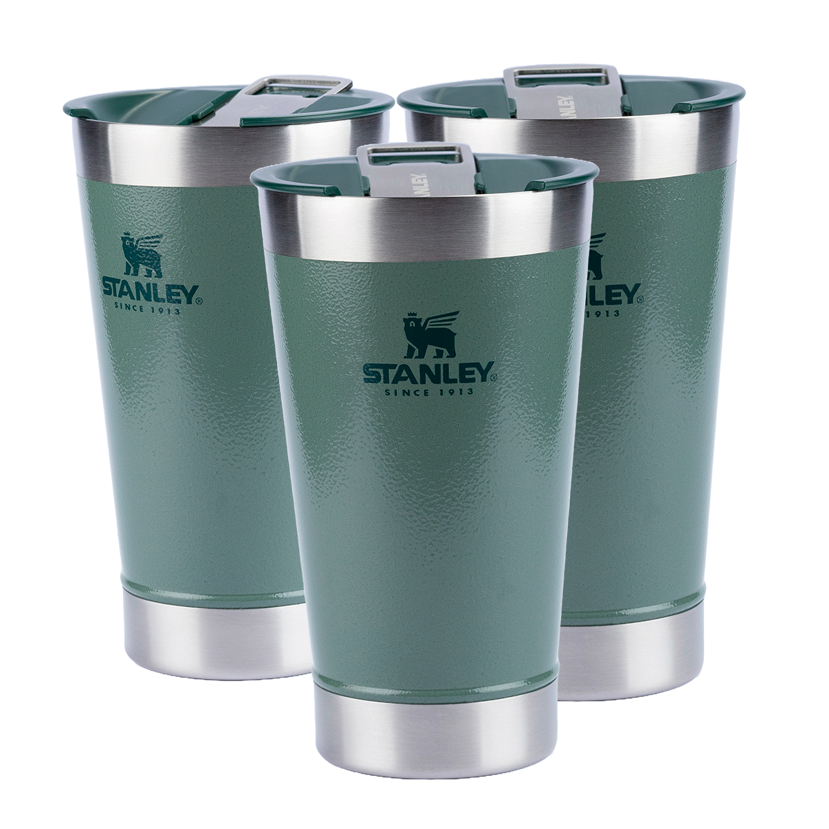 [Com Cashback do Pelando R$ 198] Kit 3 Copos Térmicos de Cerveja (com tampa) Stanley Hammertone Green |