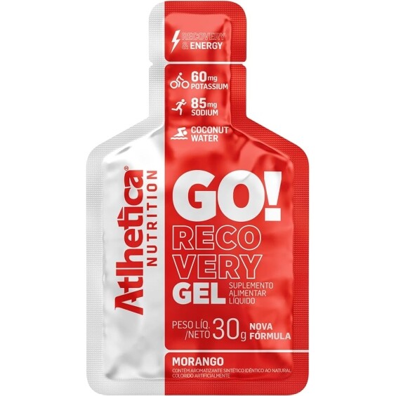 Atlhetica Nutrition Go Energy Gel (10 Sachês) - Sabor Morango