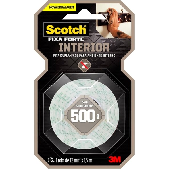 Scotch 3M Fixa Forte Fita Dupla Face Espuma 12mm x 15m