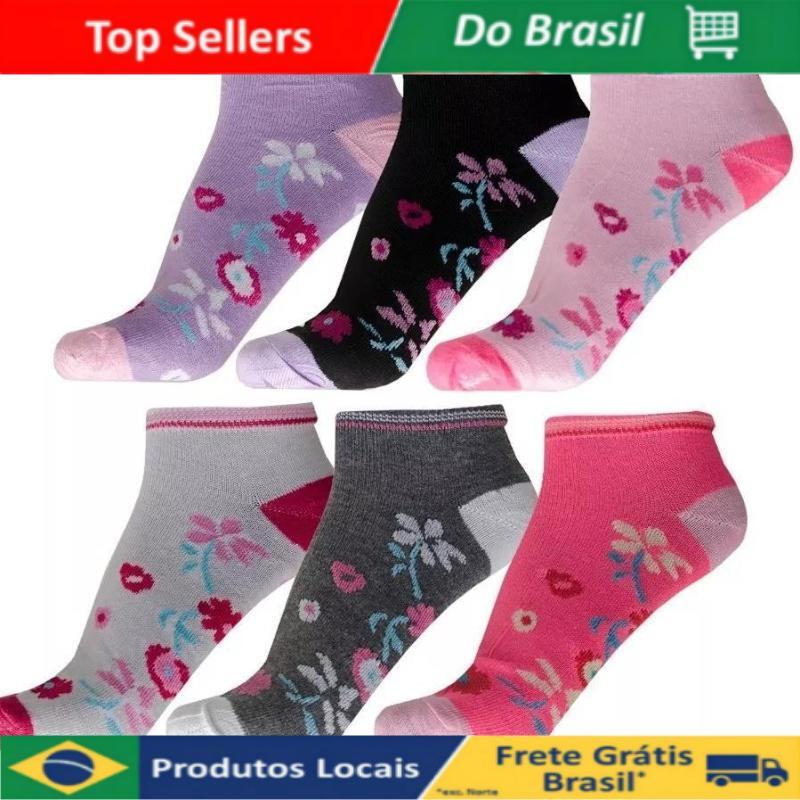 Kit 12 Pares Meias Feminina Multicolor