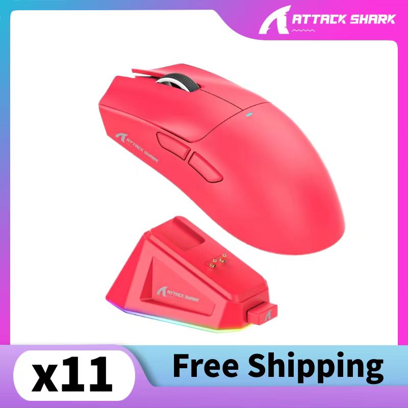 Mouse sem Fio Attack Shark X11 Sem Fio com Dock de Carregamento Wireles