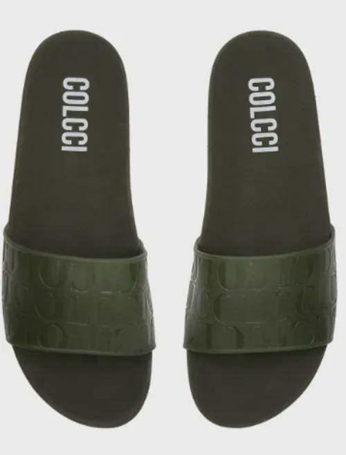 Chinelo Slide Colcci Logo Verde