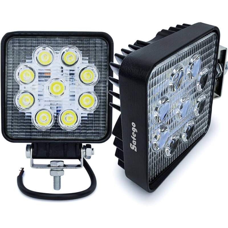 Farol De Milha Led Quadrado 27w 12v/24v Longo Alcance