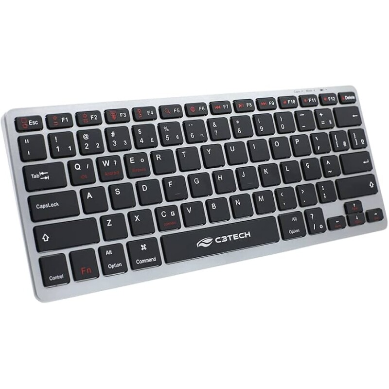 Teclado Bluetooth Recarregável C3Tech K-BT50BK sem fio