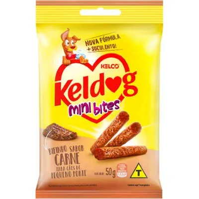 Bifinho Keldog Mini Bits para Cães Porte Pequeno Sabor Carne - 50g