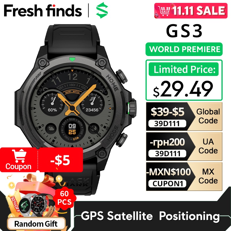 [Com taxa] Blackshark GS3 SmartWatch Versão Global 1.43 "