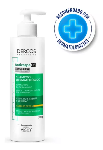 Shampoo Anticaspa Derscos Intensivo DS Cabelos Secos Dermatológico 300g Vichy