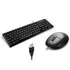 Kit Teclado E Mouse Usb Com Fio Basico Preto Multilaser Slim