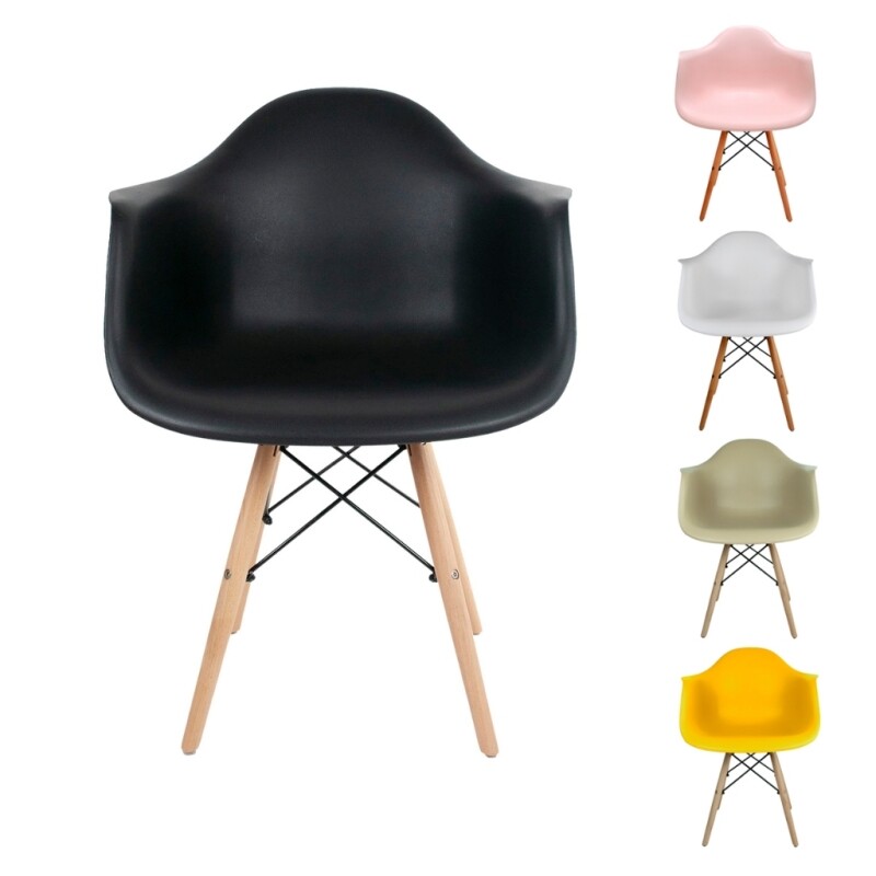 Cadeira Eames Com Braço Arm DSW Base em Madeira Sala Jantar