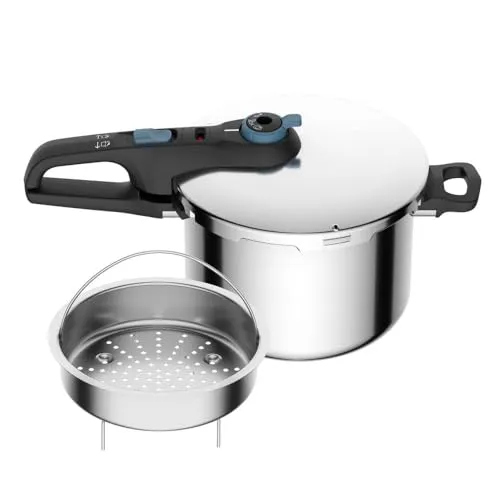 Panela De Pressão Rochedo Inox Trendy 6 litros Fechamento Externo Com Cesta De Vapor