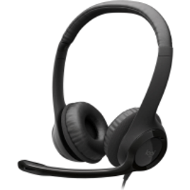 Headset Logitech H390 USB 2.0 Couro - Preto