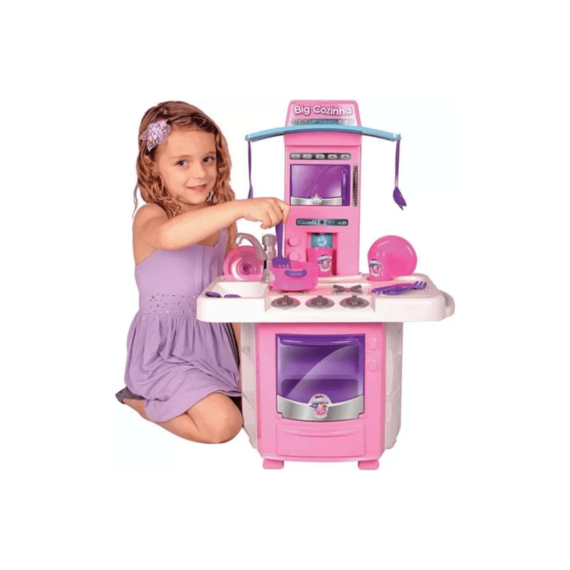 Brinquedo Big Cozinha Completa Infantil Rosa