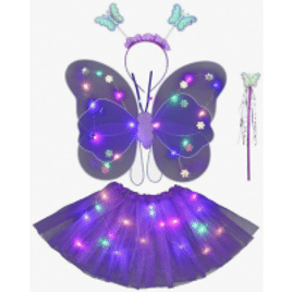 Conjunto Asas de Borboleta Brilhantes 4 Peças