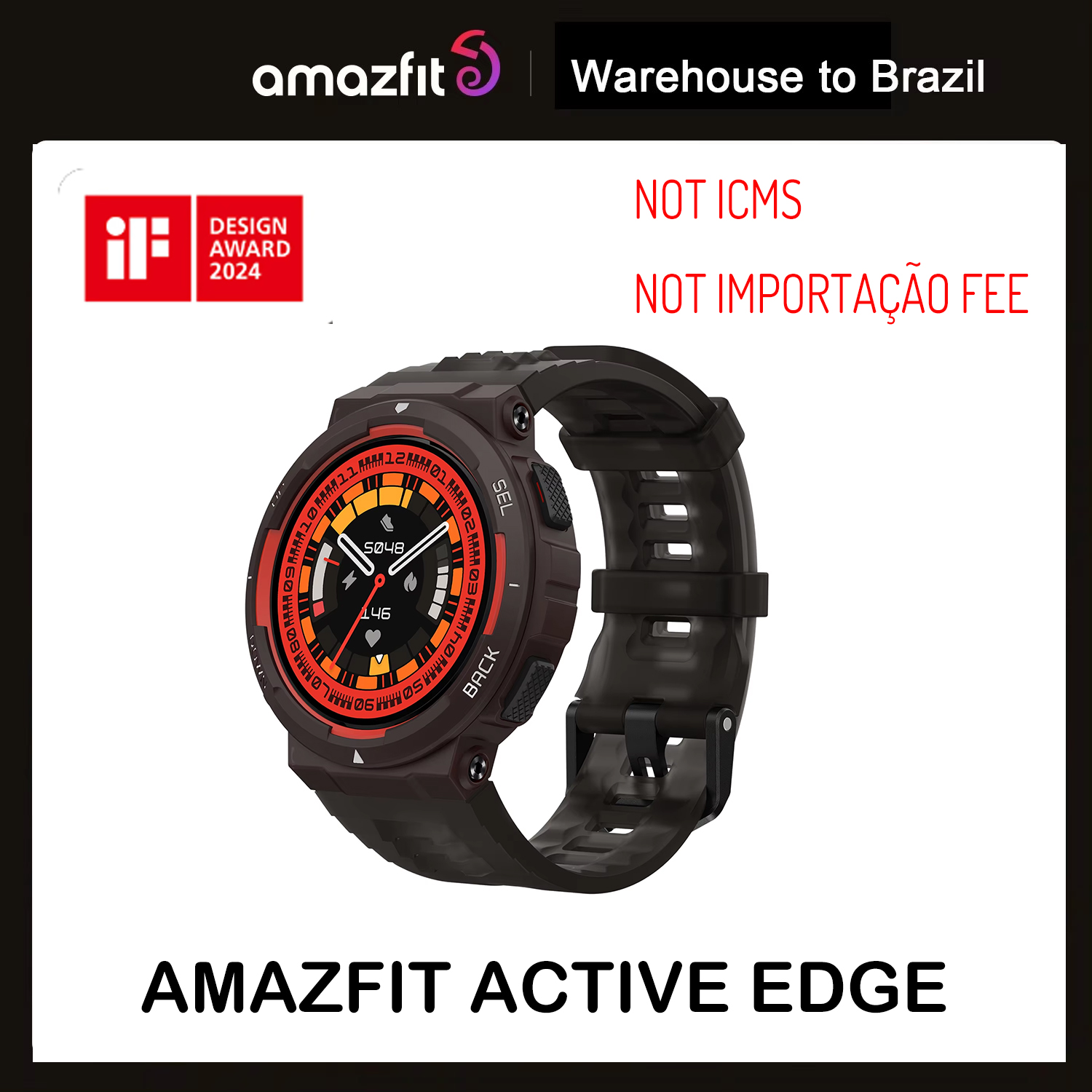 Amazfit Active Edge Smartwatch de design de duas cores 130 modos esportivos relógio inteligente para telefone Androi