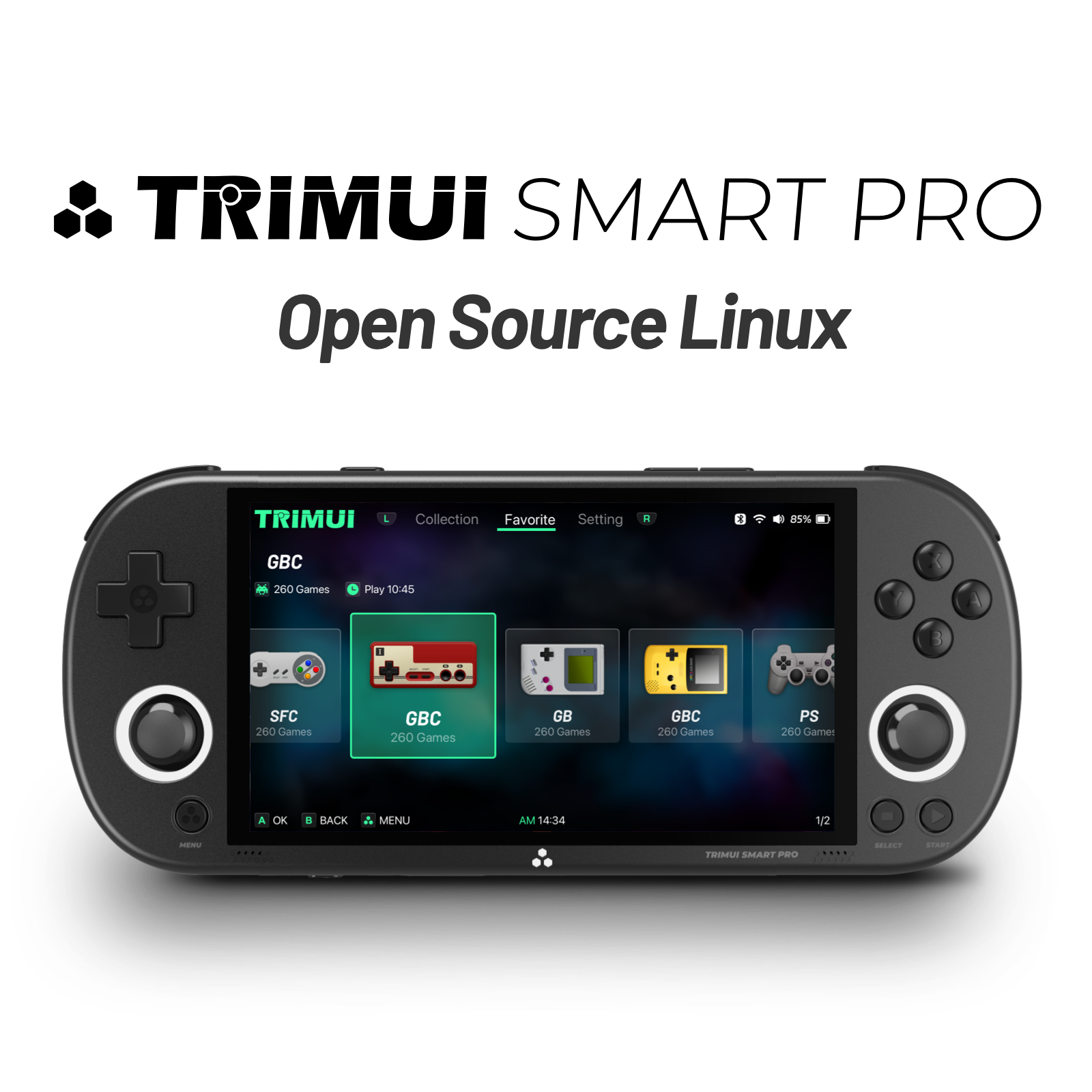 [R$367 "MOEDAS"/TAXA INCLUSA] Console de Jogos Portátil Trimui Smart Pro, Tela IPS 4.96", Sistema Linux, Joystick Iluminação Led Retro + 26 Emuladores