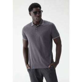 Camisa Polo Aramis 4 Frisos Cinza